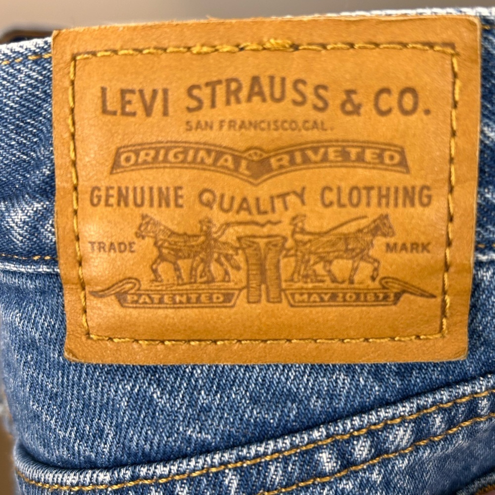 Levi’s Wedgie Icon Jeans 27 High Rise Distressed Straight Leg Denim - Picture 5 of 12